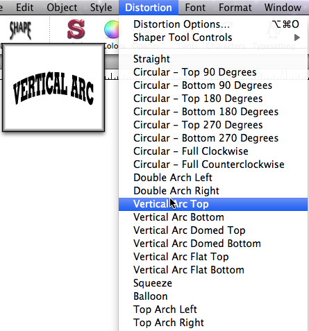 distortion menu