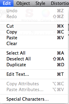 edit menu edit menu
