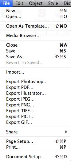 file menu file menu