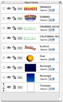 objects palette objects palette