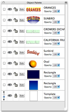 objects palette