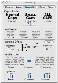 typesetting panel